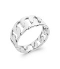 Bague argent massif anneau rigide maille gourmette