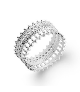 Bague alliance argent massif dentelle royale 