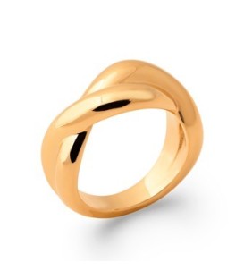 Bague plaqué or entrelacs deux anneaux fixes 