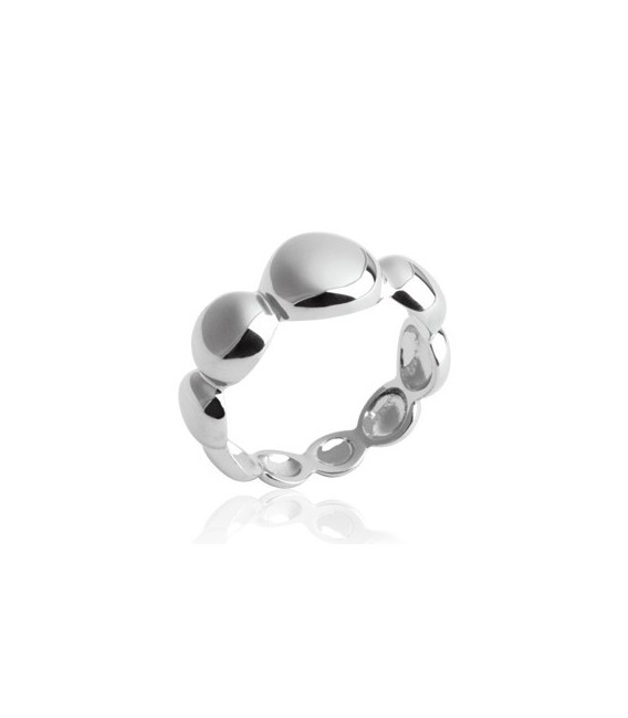 Bague demi gouttes d'argent massif 
