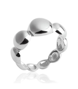Bague demi gouttes d'argent massif 