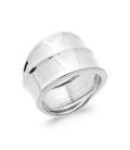Grosse bague argent massif double anneaux fixes