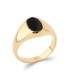 Bague chevalière plaqué or et agate noire 