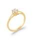 Bague plaqué or chaton solitaire zirconium taillé griffé 