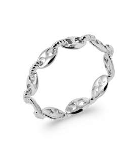 Bague argent massif rigide grain de café
