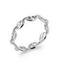 Bague argent massif rigide grain de café