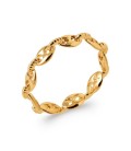 Bague plaqué or rigide grains de café