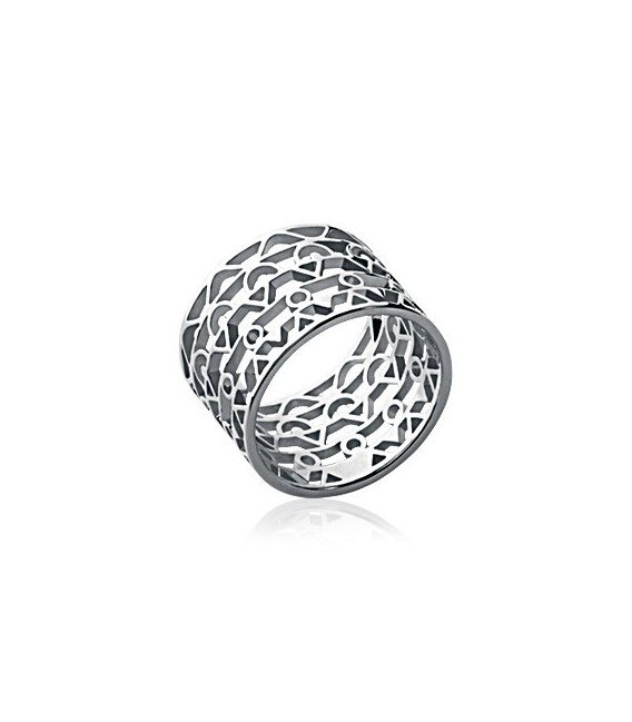 Large anneau argent massif bague géométrique 