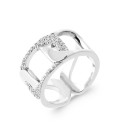 Bague argent massif anneau entrelats de zirconium micro serti