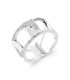 Bague argent massif anneau entrelats de zirconium micro serti 