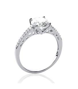 Bague argent zirconium taillé solitaire 