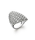 Grosse bague argent massif enveloppante pavé de zirconium