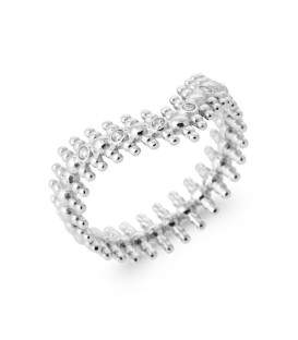 Bague argent massif zirconium blanc 