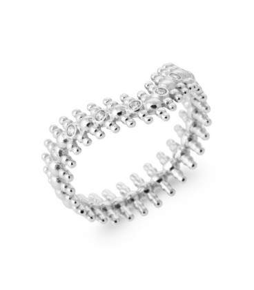 Bague argent massif zirconium blanc 