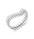 Bague argent massif zirconium blanc