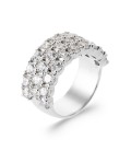 Grosse bague argent pavage de zirconium en demi jonc