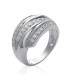 Grosse bague argent trois rangs de zirconium 