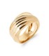 Bague large anneau plaqué or un rail de zirconium micro serti 