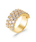 Bague plaqué or pavage de zirconium blancs en demi jonc