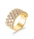 Bague plaqué or pavage de zirconium blancs en demi jonc 
