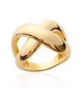 Bague plaqué or large anneau croisé