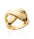 Bague plaqué or large anneau croisé 