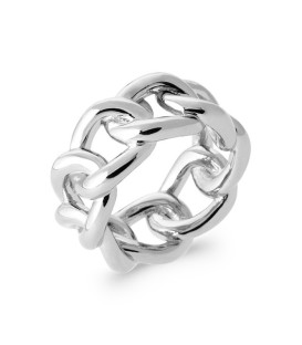 Bague argent massif anneau maillons imposants 