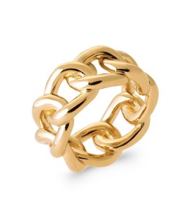 Bague plaqué or anneau maillons imposants 