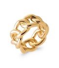 Bague plaqué or anneau maillons imposants