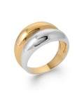 Bague double anneaux plaqué or rhodiées