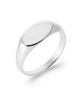 Bague argent massif ovale style chevalière a graver petit doigt