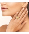 Bague anneau plaqué or perlée