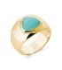 Grosse bague plaqué or femme rehaussée pierre AMAZONITE 