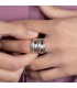 Grosse bague argent massif faux anneaux 