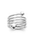 Bague anneau enroulé fixe perle chaque bout 