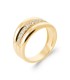 Bague alliance plaqué or zirconium au centre demi jonc 