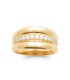 Bague alliance plaqué or zirconium au centre demi jonc 
