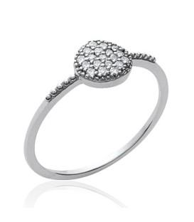 Bague anneau argent massif incrustée de zirconium