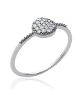 Bague anneau argent massif incrustée de zirconium