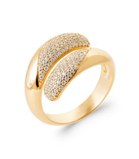 Bague toi et moi plaqué or zirconium 