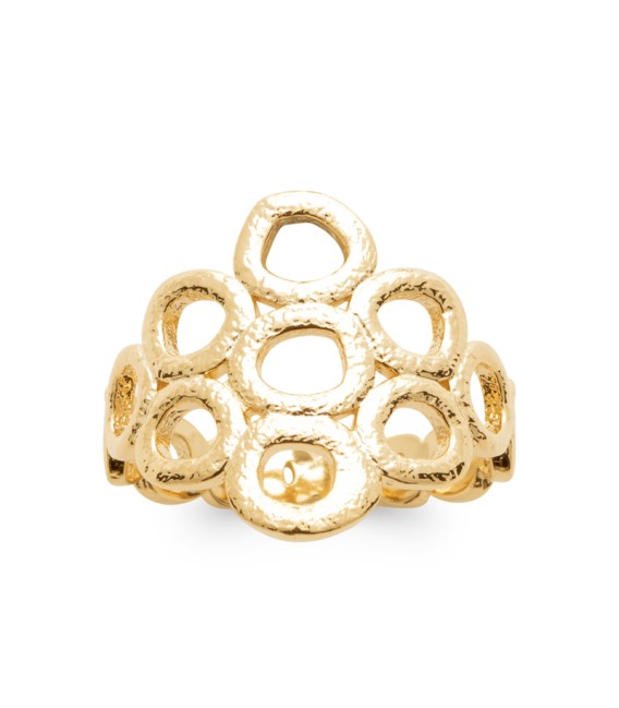Bague plaqué or ouverte belles volutes originales 