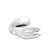 Bague argent anneau ouvert en relief perlé tête à tête 