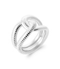 Grosse bague argent massif entrelacs torsadés