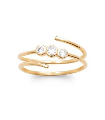 Petite bague de pouce plaqué or zirconium serti rond 
