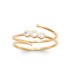 Petite bague de pouce plaqué or zirconium serti rond 