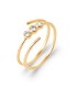 Petite bague de pouce plaqué or zirconium serti rond 