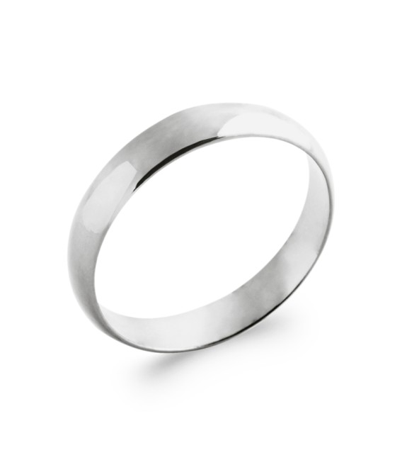 Alliance bague argent massif simple bombée 