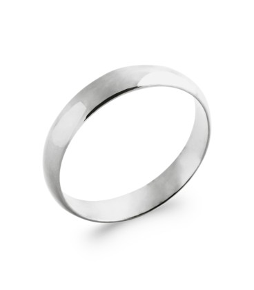 Alliance bague argent massif simple bombée 