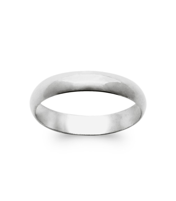 Alliance bague argent massif simple bombée 
