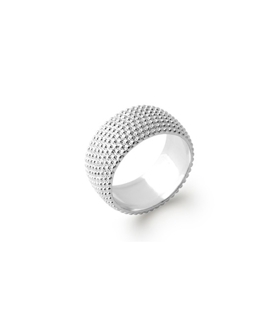 Grosse alliance bague argent massif légèrement bombée 